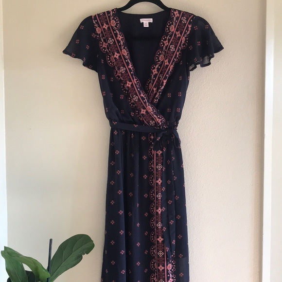 navy blue boho dress